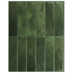 Crédence Adhésive Cuisine et Salle de Bain x4 - Carrelage Mural Smart Tiles, Vert - 29,03 x 22,86cm