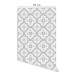 Crédence adhésive lavable cuisine gris et blanc en vinyle lavable et amovible - 1 rouleau 50x300 cm - Decochic
