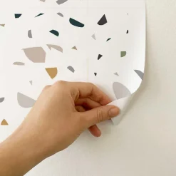 Crédence adhésive terrazzo vert beige et noir en vinyle lavable et amovible - 1 rouleau 50x300 cm - Decochic