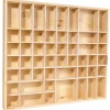 Creative Deco Vitrine Murale Petite Etagere Bois Non Peint - 51 Compartiments - 52 x 46 x 5 cm - Vitrine pour Collection Figurine