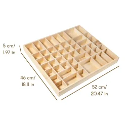 Creative Deco Vitrine Murale Petite Etagere Bois Non Peint - 51 Compartiments - 52 x 46 x 5 cm - Vitrine pour Collection Figurine