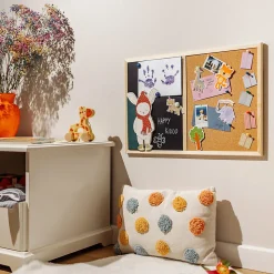 Creative Home 60x40cm Tableau Liege Mural, Tableau Magnétique Aimanté et Tableau Noir - Inclus Éponge, Aimants, Craie et Punaises