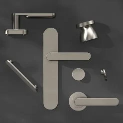 Crémone de fenêtre Minzh aluminium gris chromé L.12cm GoodHome