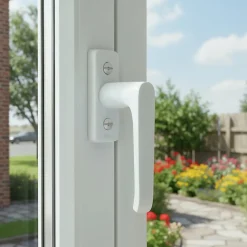 Crémone fenêtre 1/2 baton aluminium blanc