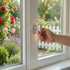 Crémone fenêtre baton Leria aluminium argent