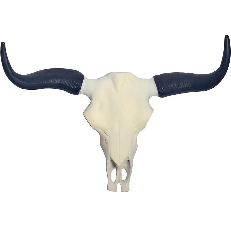 Crâne Décoratif de Buffle Blanc 55,5 cm Aluminium Tête de Taureau FineBuy