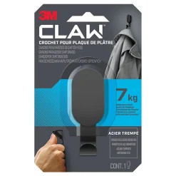 Crochet de fixation noir en acier trempé pour plaque de plâtre 3M Claw 7Kg