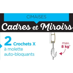 Crochet molette pour câble 8 kg vendu par 2