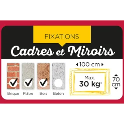 Crochet pour tableau vendu par 10 Crochet X N° 4 + 30 épingles charge maxi 30 KG