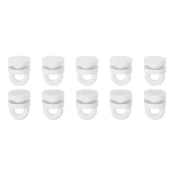 Crochet rond pour rail Patras blanc x10