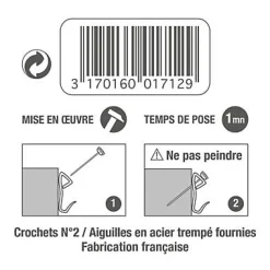 Crochet résine transparent n° 2 avec aiguilles vendu par 8 pièces