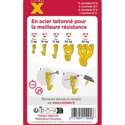 Crochet X assortis avec 10 épingles Le Crochet X vendu par 9 pièces