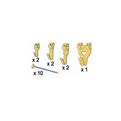 Crochet X assortis avec 10 épingles Le Crochet X vendu par 9 pièces