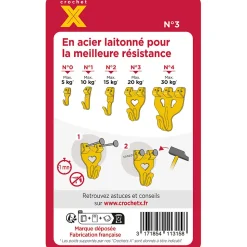 Crochet X N° 3 + 30 épingles Le Crochet X vendu par 15 pièces