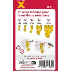 Crochet X N° 2 + 30 épingles Le Crochet X vendu par 30 pièces