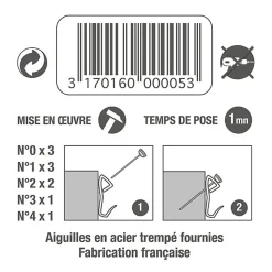 Crochets acier assortis avec aiguilles