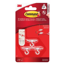 Crochets pour plafond Command 17008 3 crochets + 4 languettes