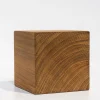 Cube Bois de Teck Huilé - 9X9X9cm - Objet Décoratif à Poser
