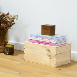 Cube Bois de Teck Huilé - 9X9X9cm - Objet Décoratif à Poser