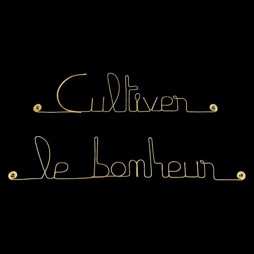 Cultiver le bonheur - Sculpture fil de fer 40-50 cm - Bijoux de mur