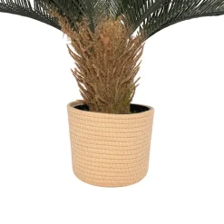 Cycas 85 - Plante Tropicale Artificielle Décorative Cycas H85 cm pour Intérieur Extérieur avec Pot Beige