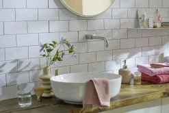 Dalle adhésive murale Wall Tiles premium D-C-Fix® effet marbre blanc L.34,5 x l.30cm