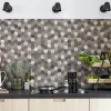 Dalle adhésive murale Wall Tiles premium D-C-Fix® hexagones effet pierre et cuivre L.34,5 x l.30cm