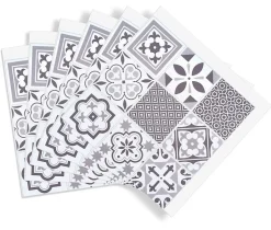 Dalle adhésive murale Wall Tiles DC FIX Carreaux de ciment style oriental L.30,5 x l.30,5 cm vendue par 6 pièces