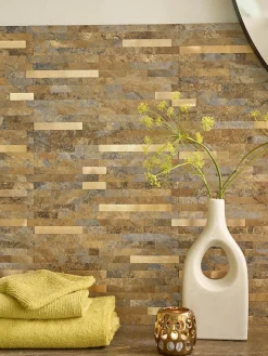 Dalle adhésive murale Wall Tiles premium D-C-Fix® effet plaquette de parement grises L.34,5 x l.30cm