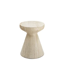 Danli - Tabouret effet travertin H45cm - Beige