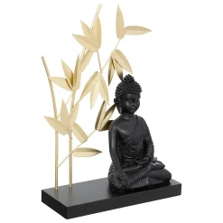 Déco à poser Bouddha en bois & résine H31cm noir - Atmosphera