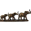 Déco famille 3 éléphants dorés 41x10x17cm