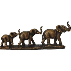 Déco famille 3 éléphants dorés 41x10x17cm