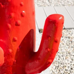 Déco jardin cactus rouge grand modèle 105cm
