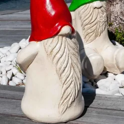 Déco moderne gnome jardin 50 cm rouge