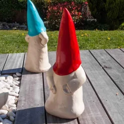 Déco moderne gnome jardin 50 cm rouge