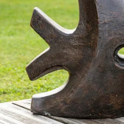 Déco moderne jardin statue poisson petit modèle brun 50cm