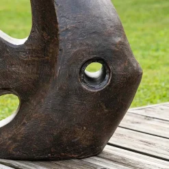 Déco moderne jardin statue poisson petit modèle brun 50cm