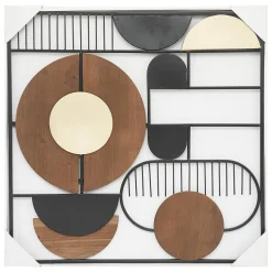 Déco murale Aenor - métal et bois - 70x70 cm - Atmosphera