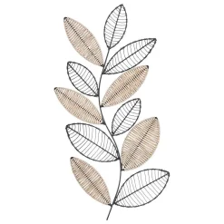 Déco murale Aurore en métal & rotin 56x29cm noir - Atmosphera