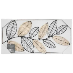 Déco murale Aurore en métal & rotin 56x29cm noir - Atmosphera
