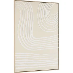 Décoration murale C - 83x123cm lignes abstraites, cadre naturel