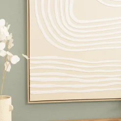 Décoration murale C - 83x123cm lignes abstraites, cadre naturel