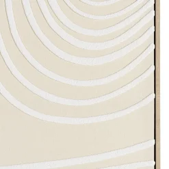 Décoration murale C - 83x123cm lignes abstraites, cadre naturel