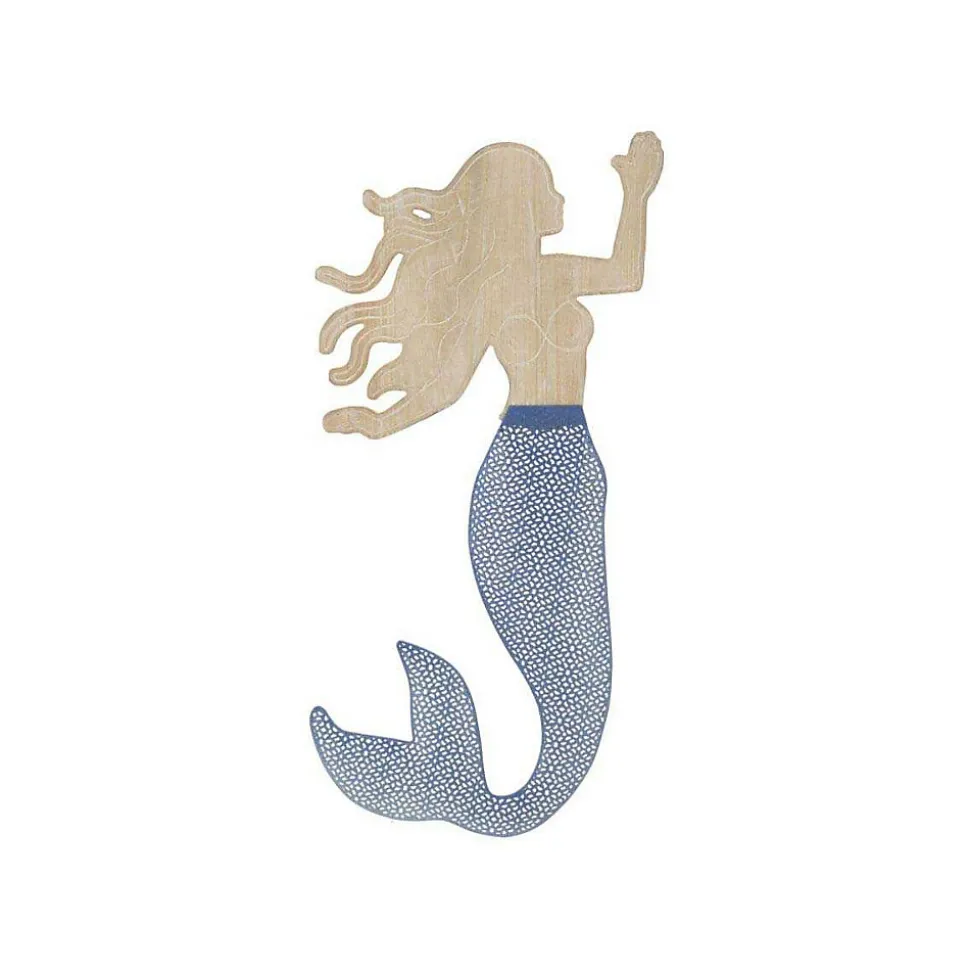 Décoration murale en mdf et métal Sirena 30.5x2x60 cm