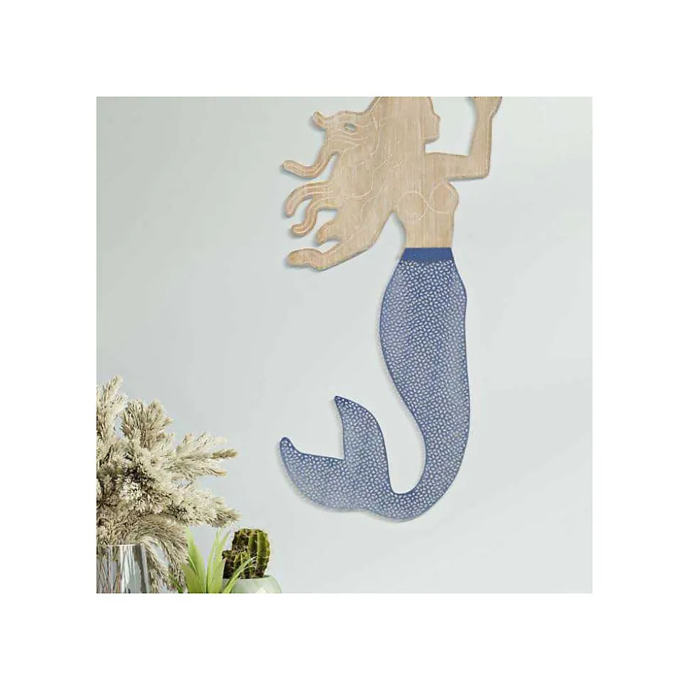 Décoration murale en mdf et métal Sirena 30.5x2x60 cm