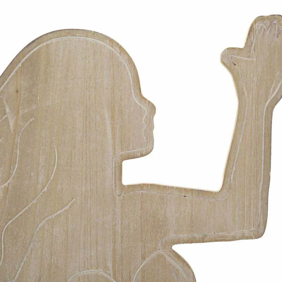 Décoration murale en mdf et métal Sirena 30.5x2x60 cm