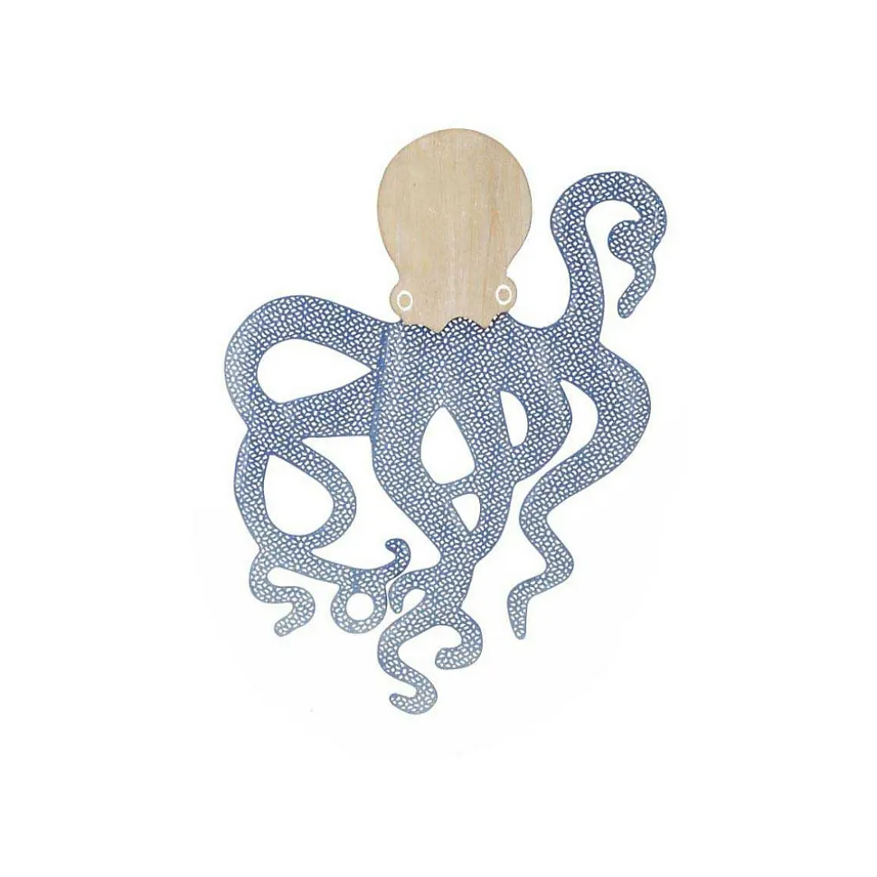 Décoration murale en mdf et métal Octopus 41x1.5x57 cm