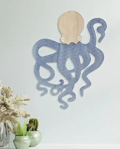 Décoration murale en mdf et métal Octopus 41x1.5x57 cm