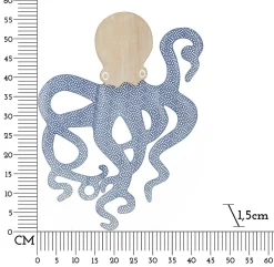 Décoration murale en mdf et métal Octopus 41x1.5x57 cm